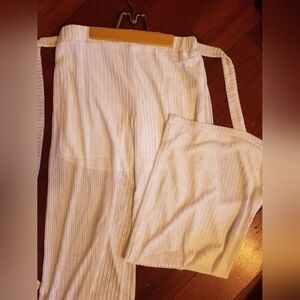 White Chevron Mesh Beach Pants
